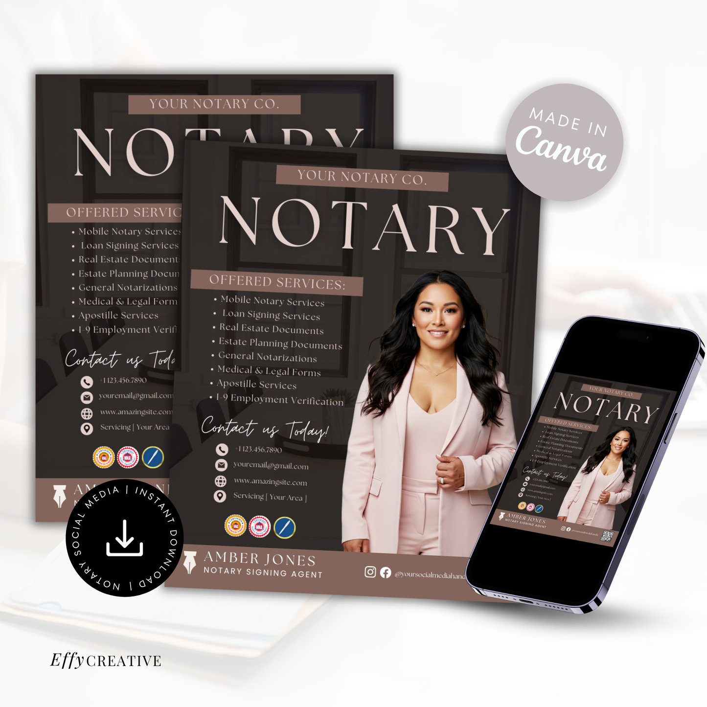 Notary Digital Marketing Flyer - Mobile Notary Flyer