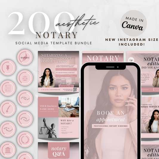 Notary Social Media Branding Kit - Pink