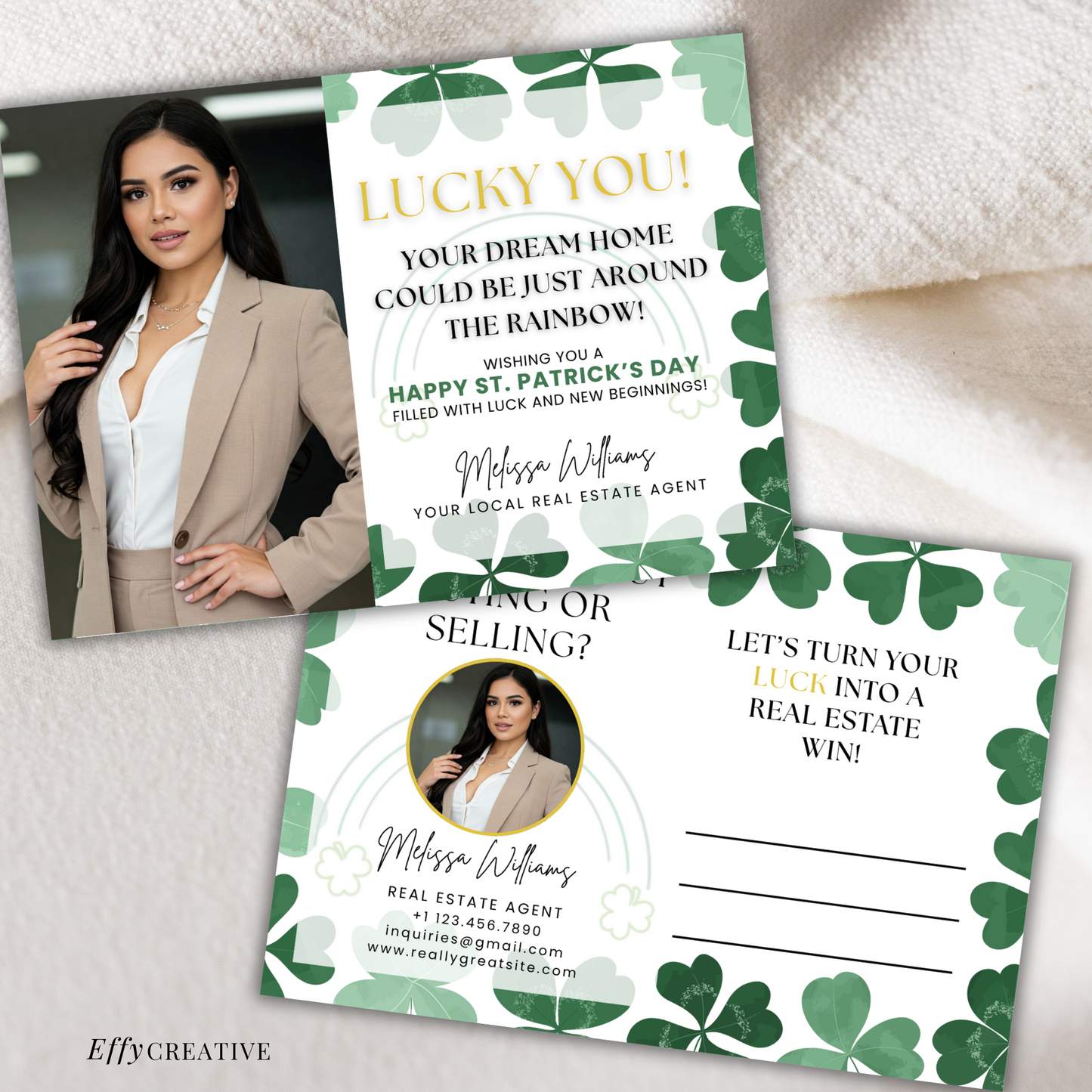 Realtor St Patricks Day Postcard Template