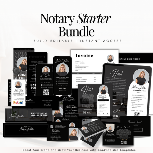Notary Starter Bundle Kit - Professional Marketing Templates