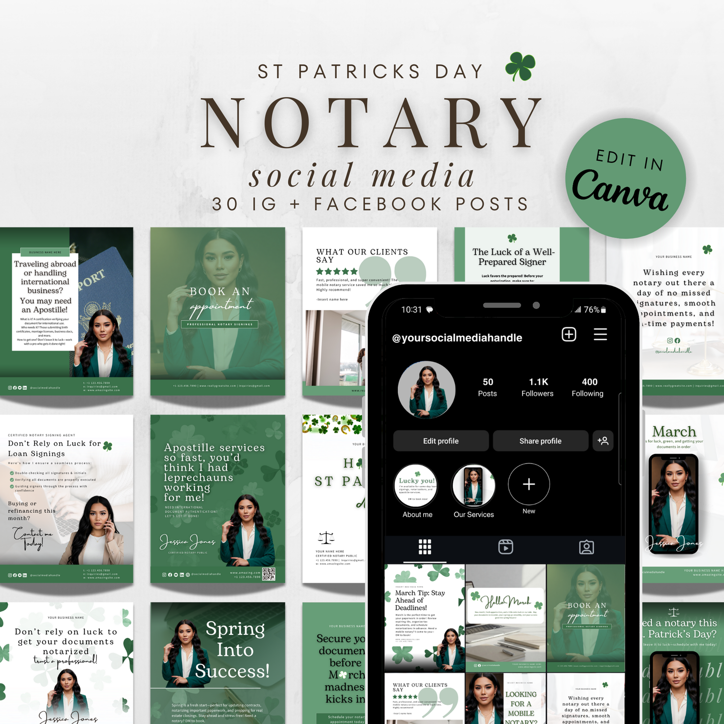 St. Patrick’s Day Notary Social Media Templates