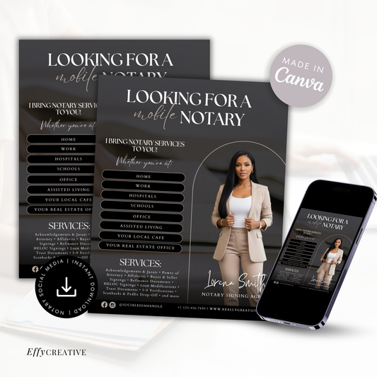 Notary Digital Marketing Flyer - Mobile Notary Flyer