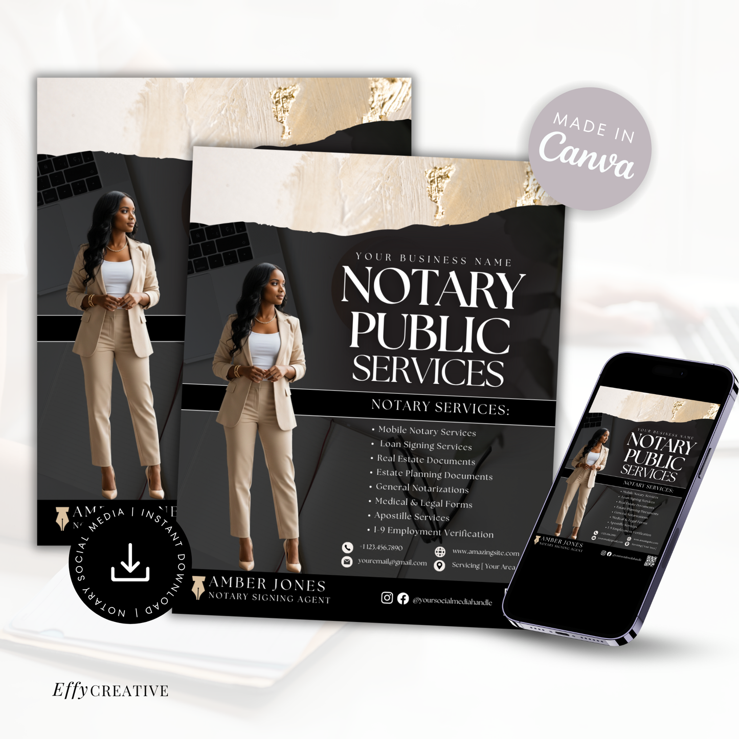 Notary Digital Marketing Flyer - Mobile Notary Flyer