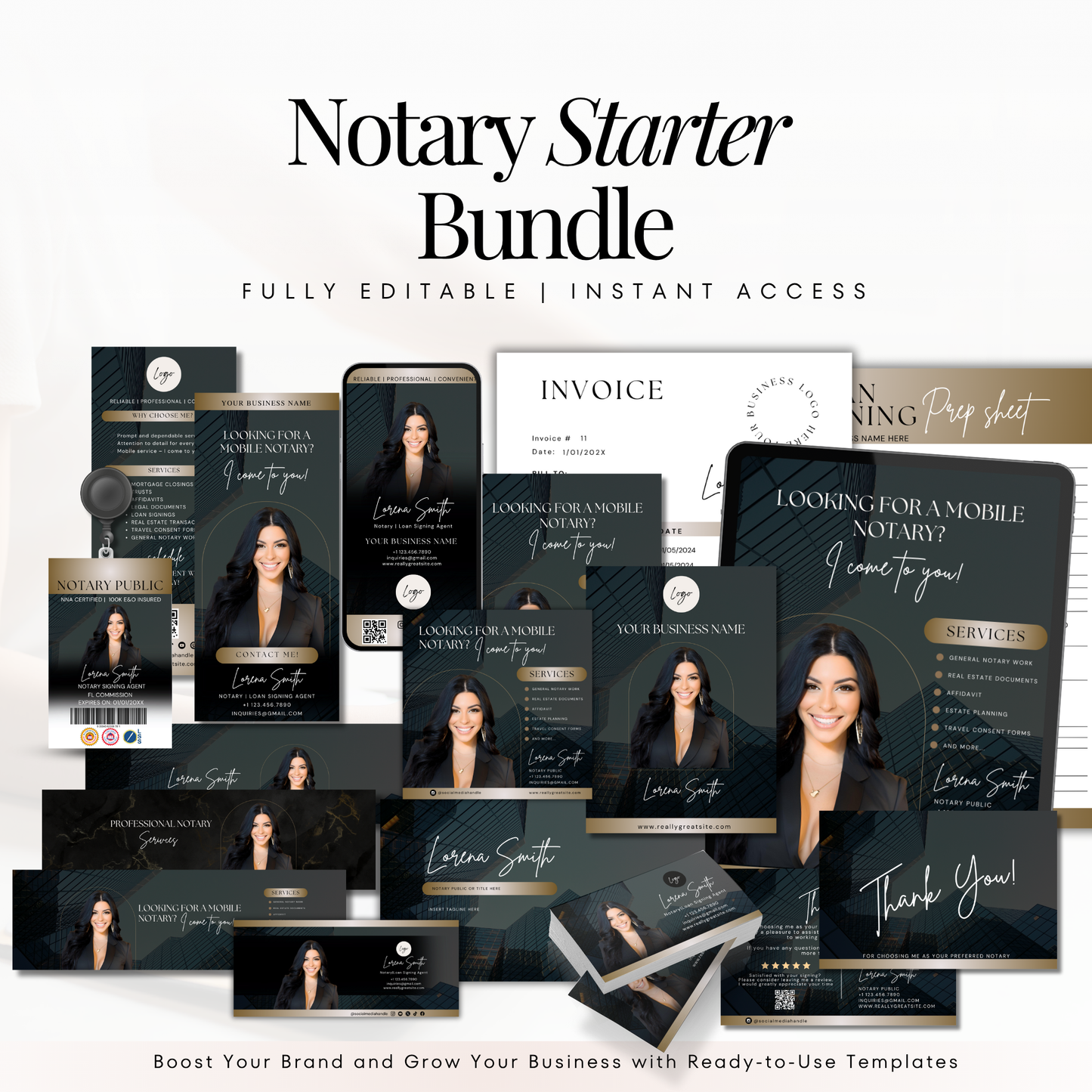 Notary Starter Bundle Kit - Professional Marketing Templates