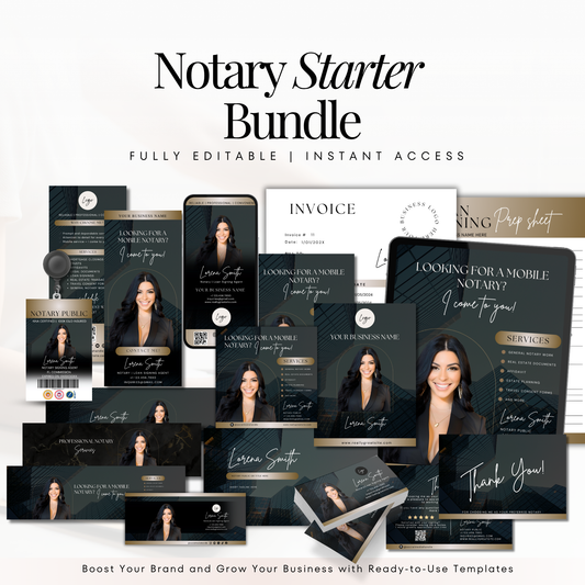 Notary Starter Bundle Kit - Professional Marketing Templates