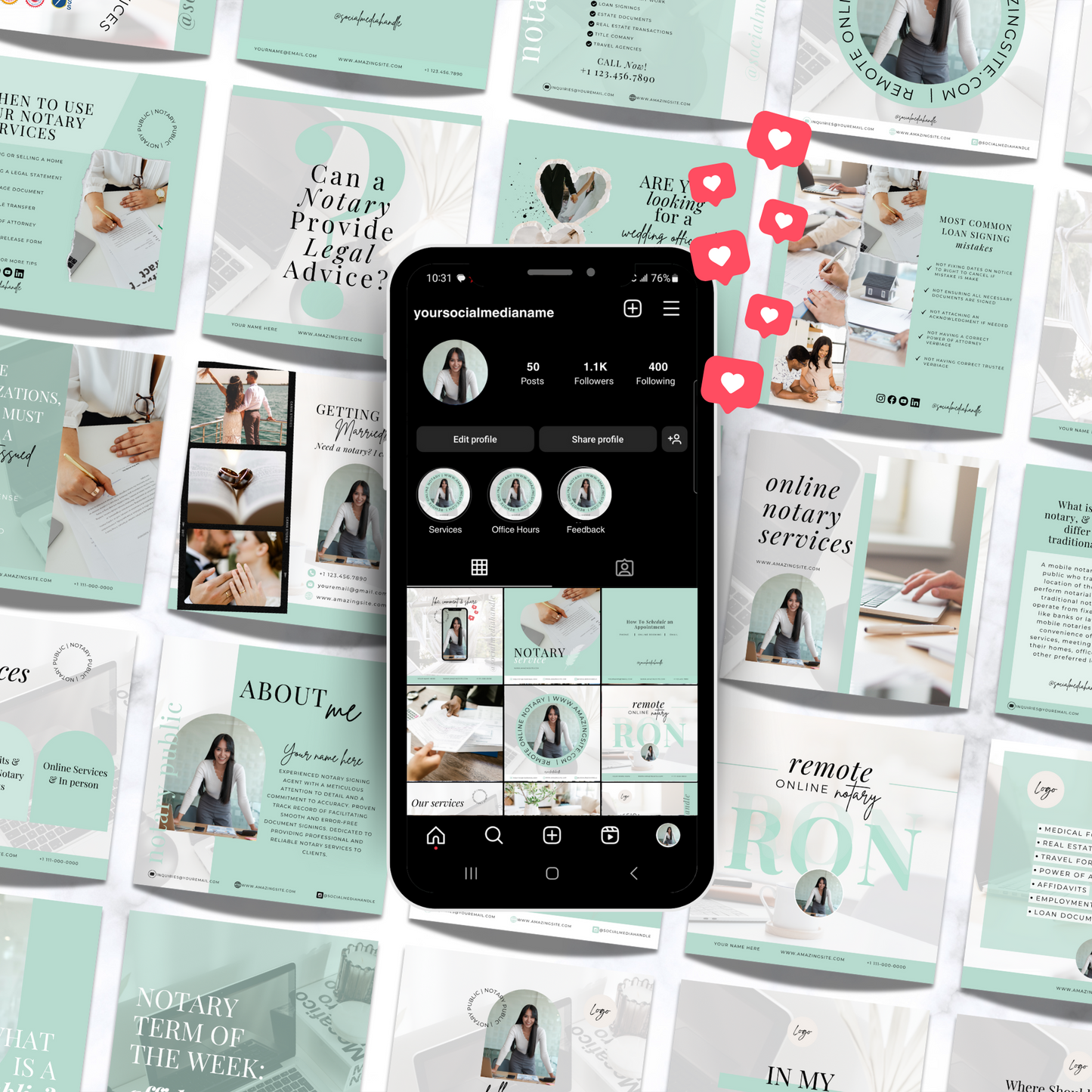 Notary Social Media Kit - Teal