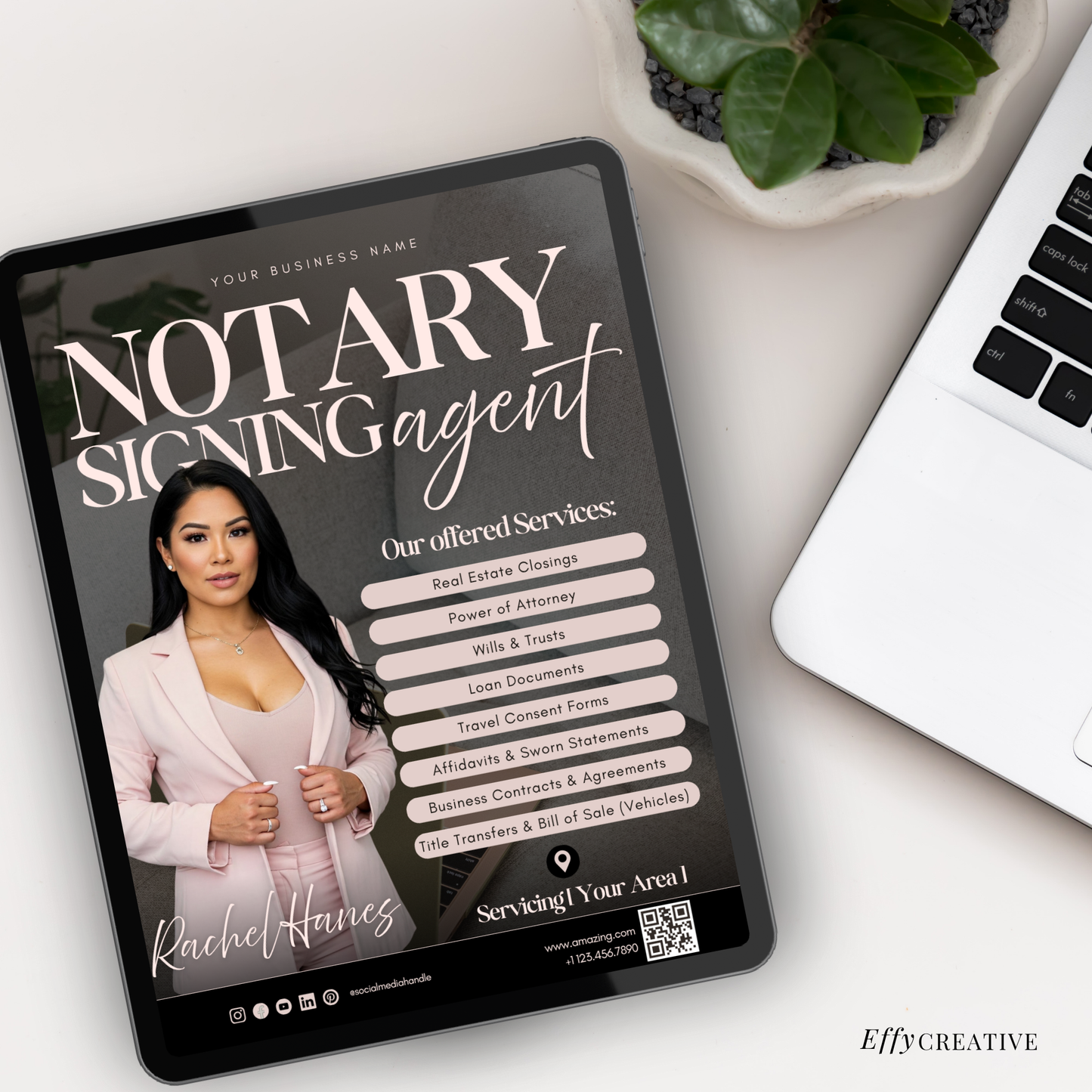 New Modern Notary Digital Marketing Flyer - Social Media Flyer Post - New IG Size