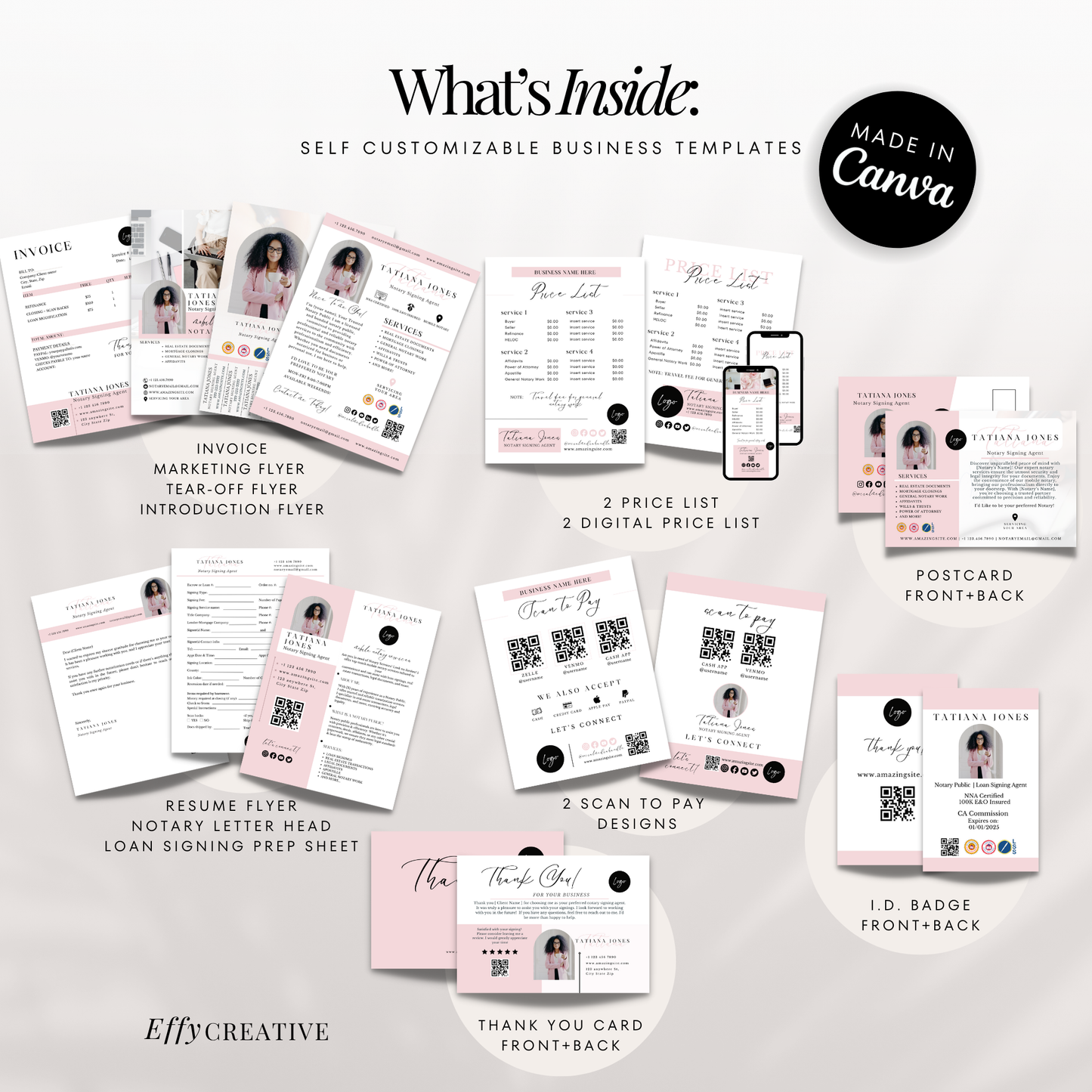 Ultimate Notary Branding Kit – Pink Aesthetic Templates for Social Media + Marketing