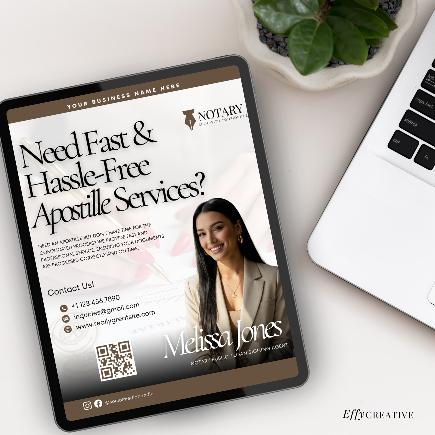Apostille Notary Digital Flyer Template