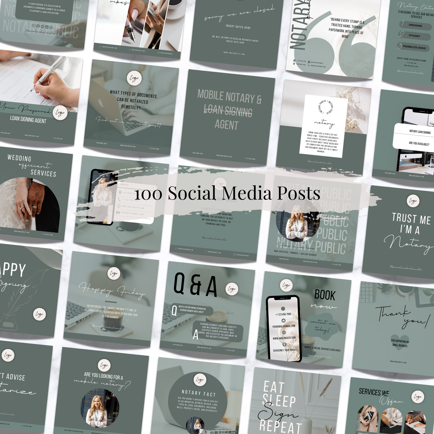 Notary Social Media Kit - Green
