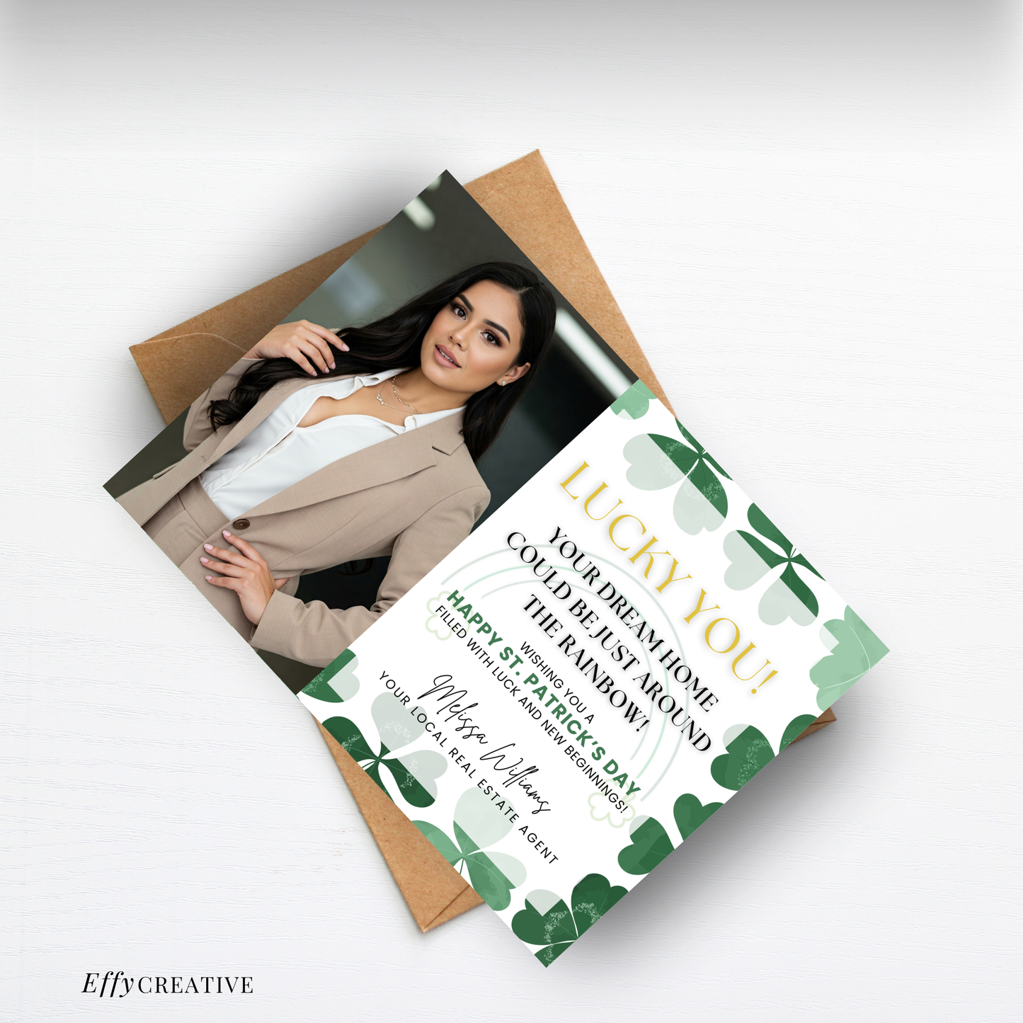 Realtor St Patricks Day Postcard Template