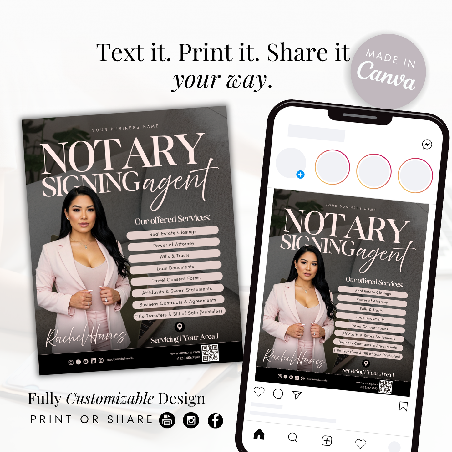 New Modern Notary Digital Marketing Flyer - Social Media Flyer Post - New IG Size
