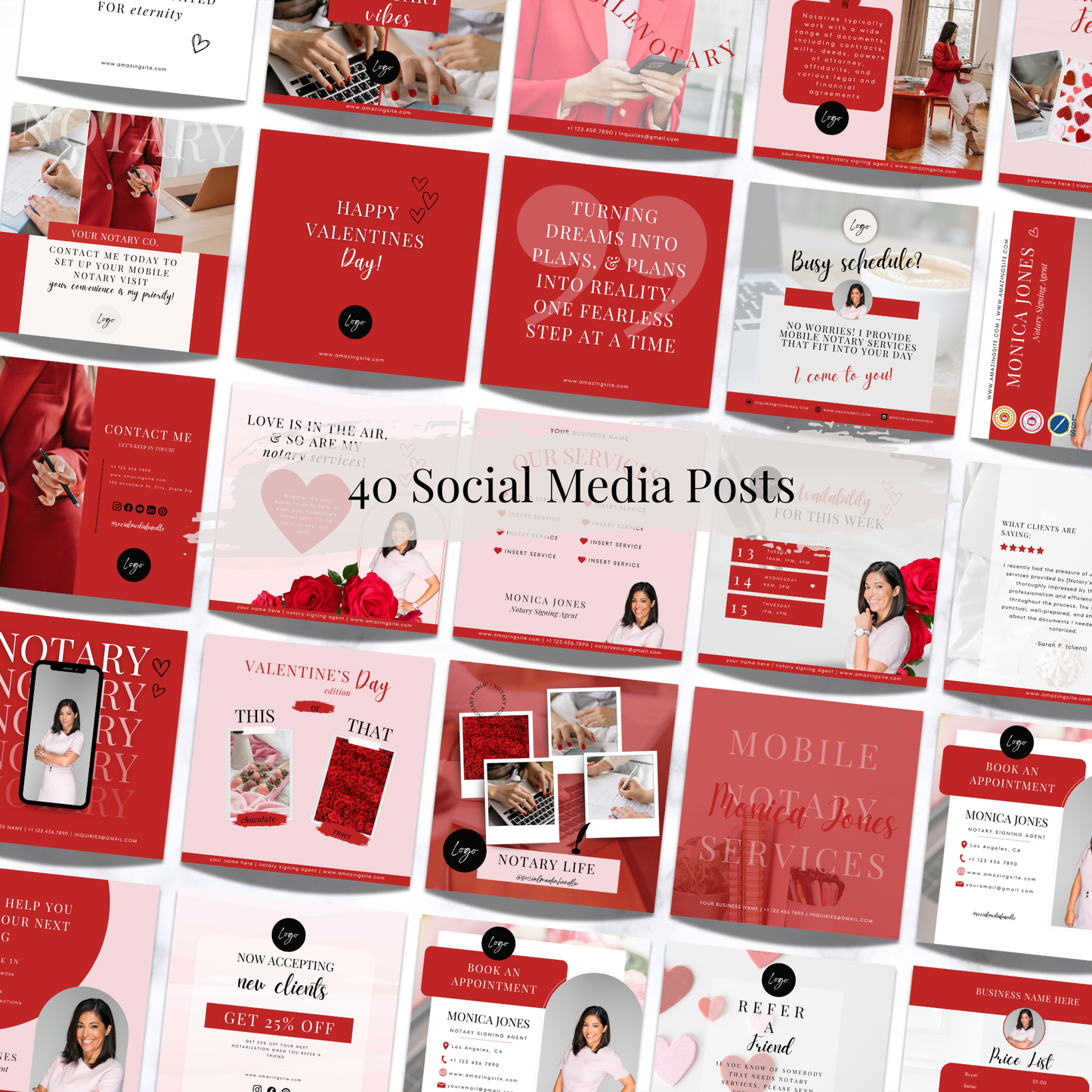 Valentine’s Notary Social Media Kit – Canva Templates for Notaries & Loan Signing Agents