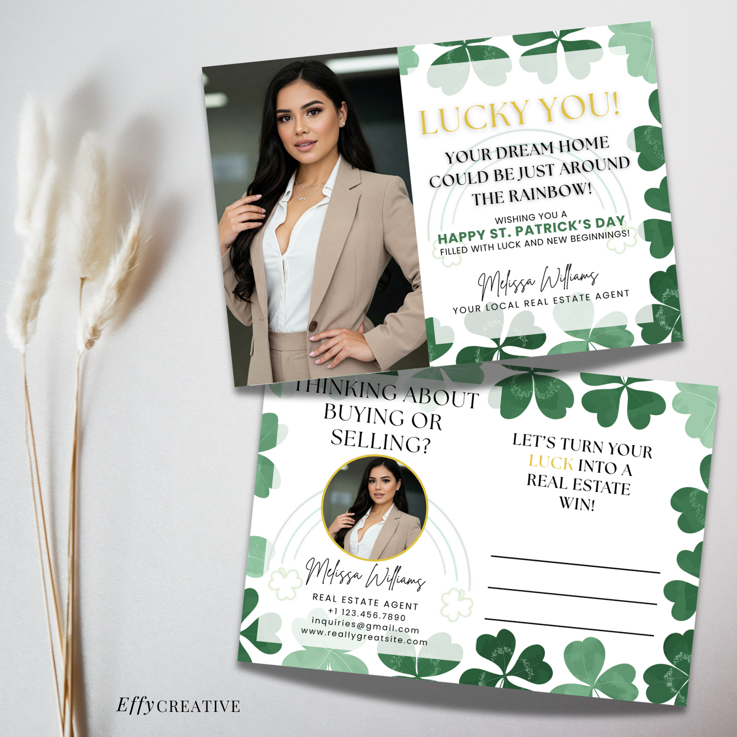 Realtor St Patricks Day Postcard Template