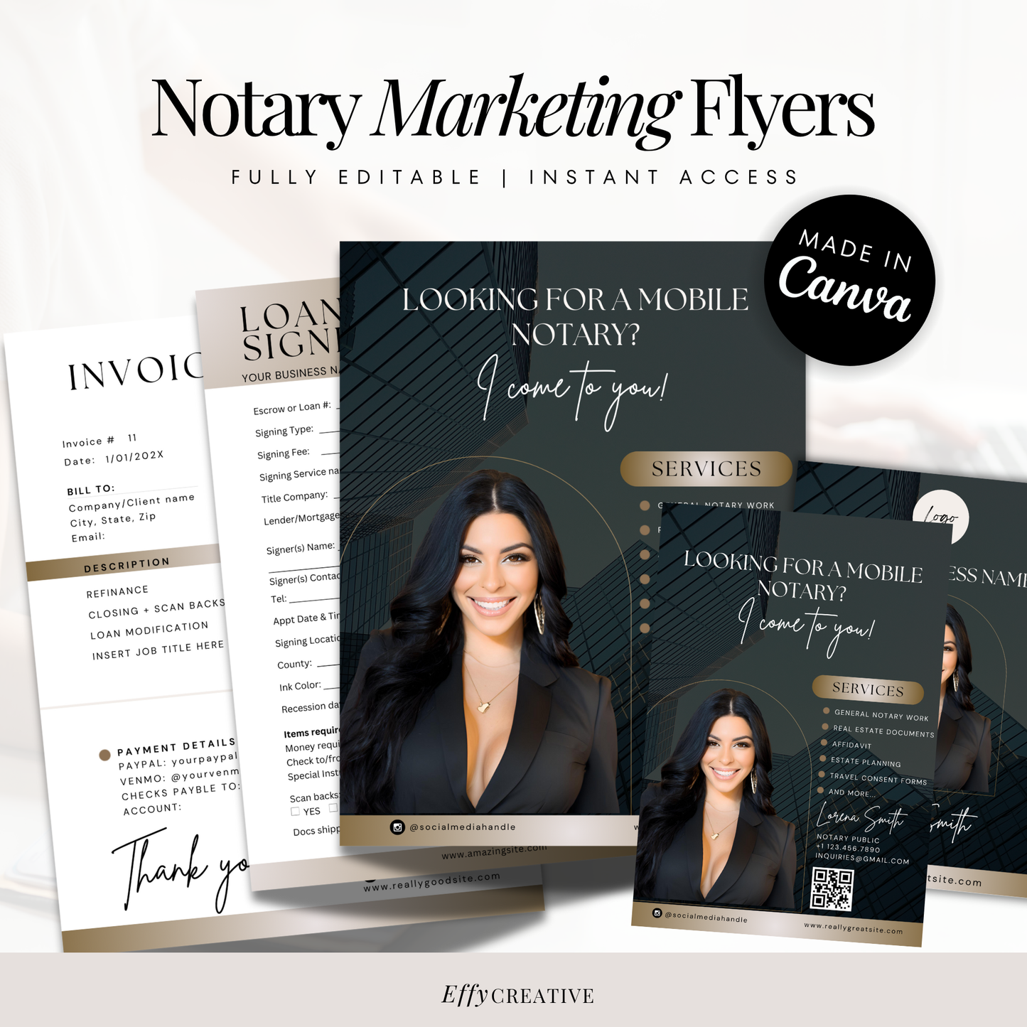 Notary Starter Bundle Kit - Professional Marketing Templates