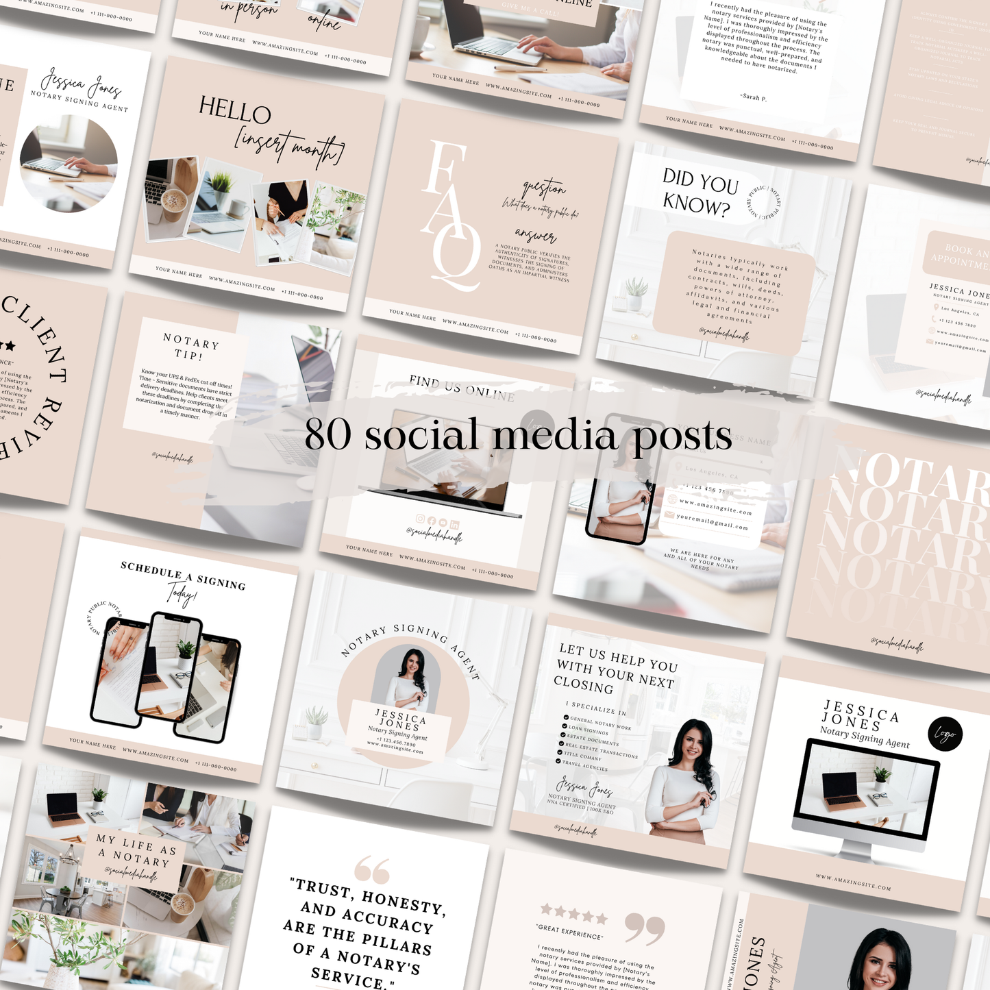 Notary Social Media Kit - Beige