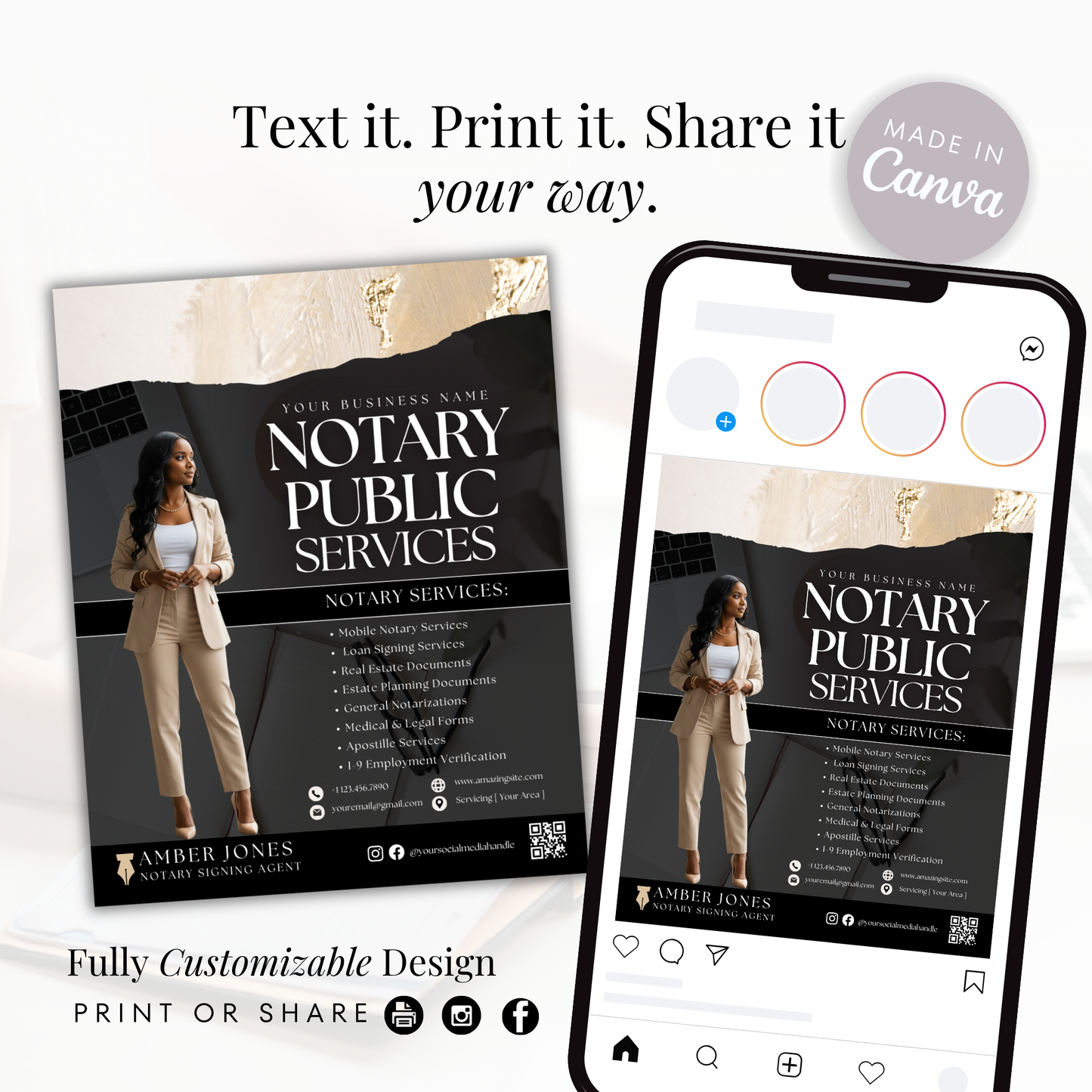 Notary Digital Marketing Flyer - Mobile Notary Flyer