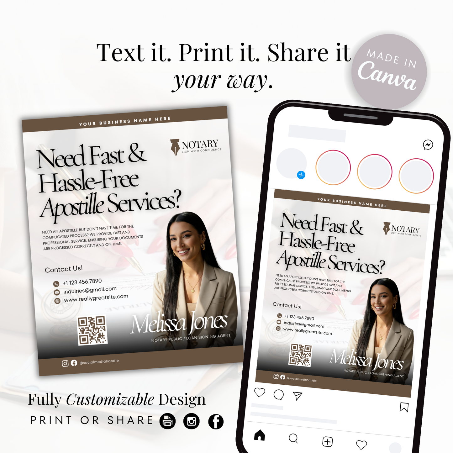 Apostille Notary Digital Flyer Template