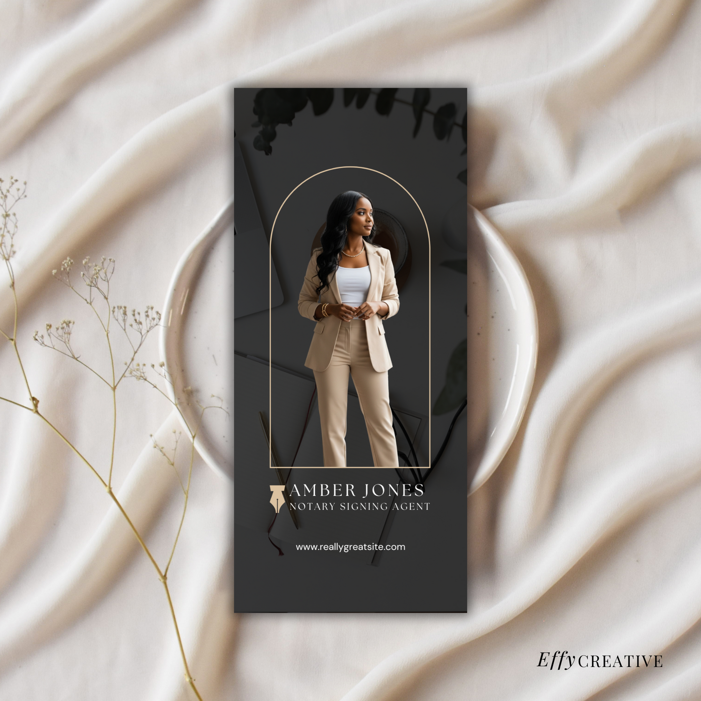 Notary Price List Rack Card Template Canva | Modern Editable Service Menu for Notaries, Lash Techs, Business Pros