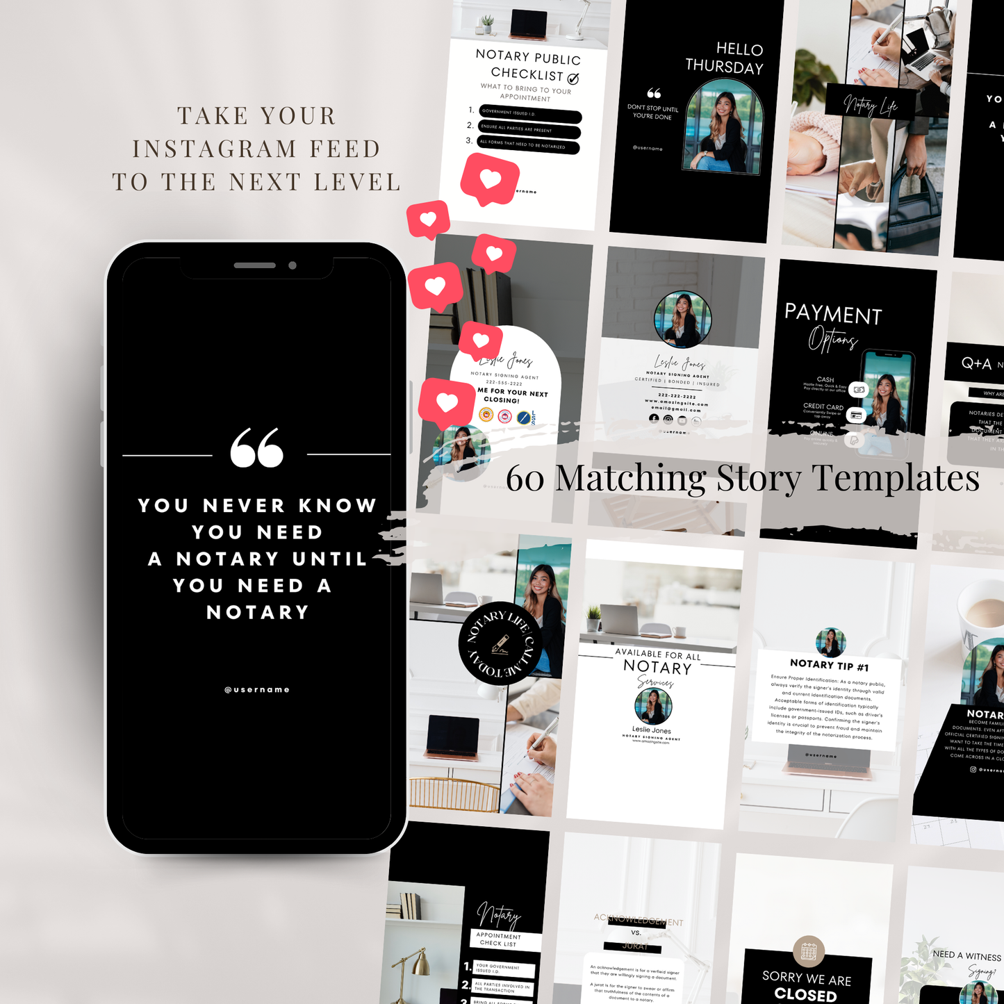 Notary Social Media Kit - Black + White