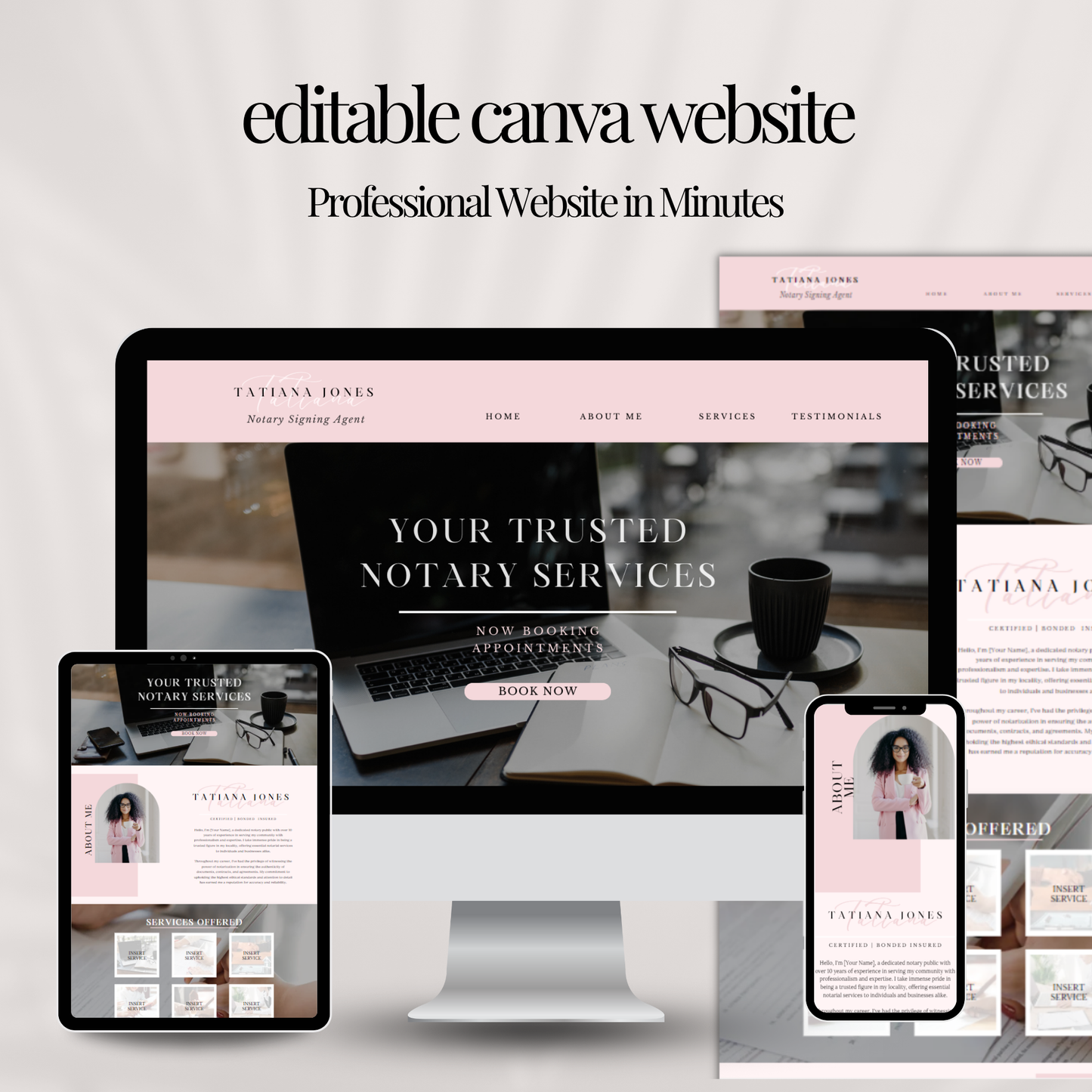 Ultimate Notary Branding Kit – Pink Aesthetic Templates for Social Media + Marketing