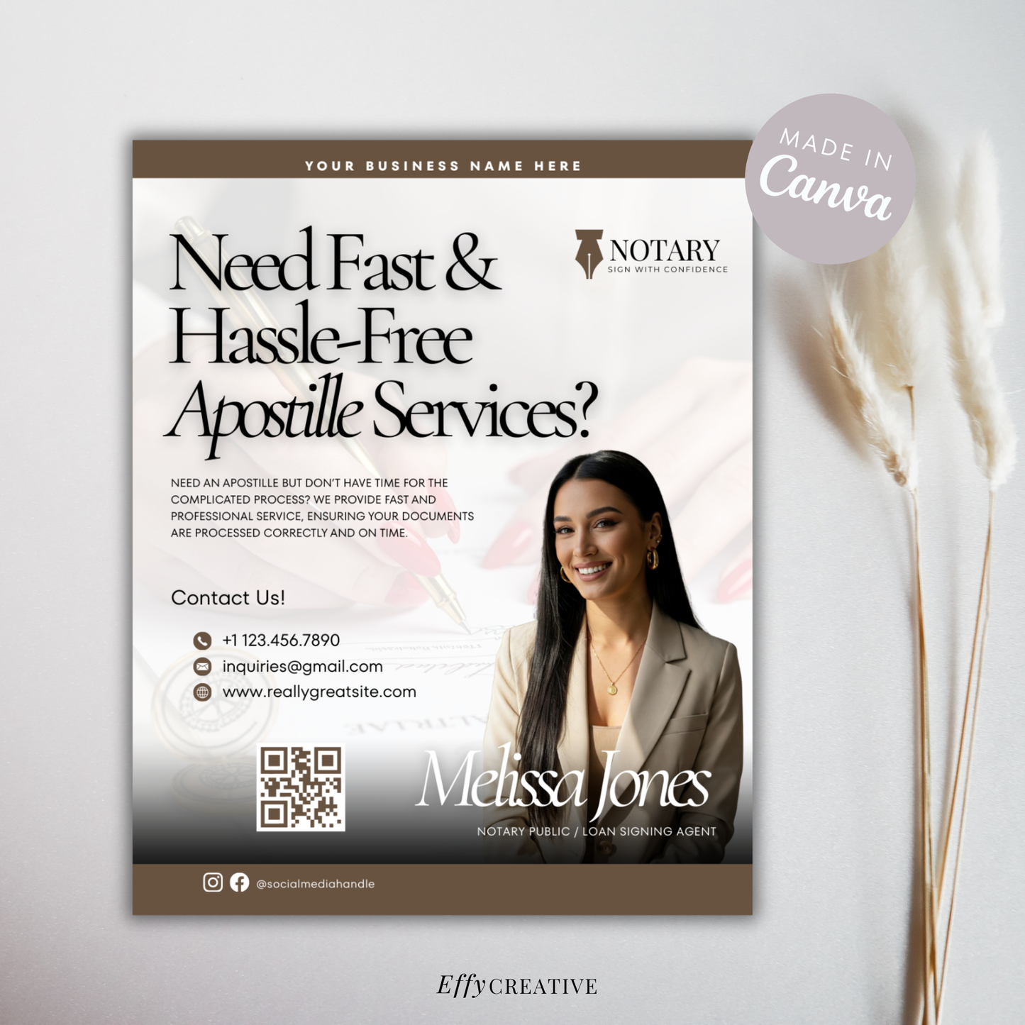 Apostille Notary Digital Flyer Template