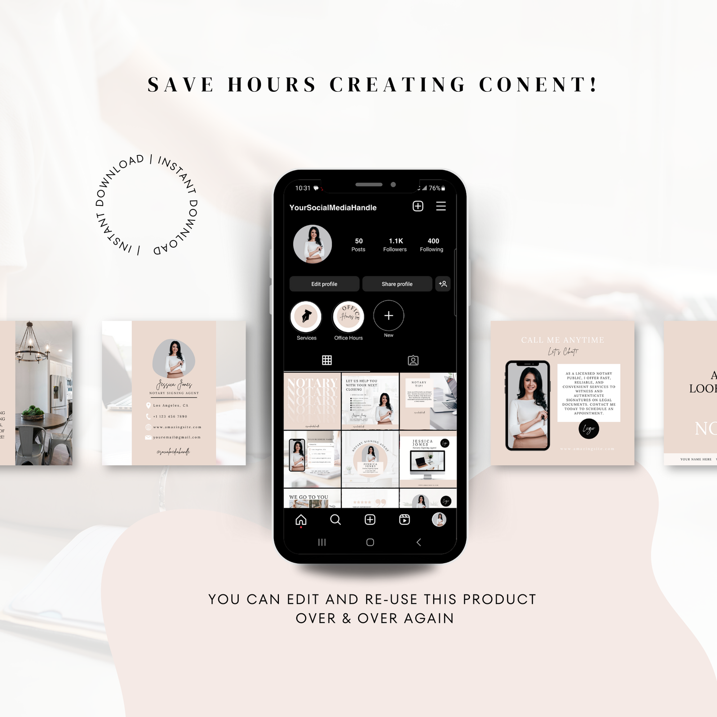 Notary Social Media Kit - Beige