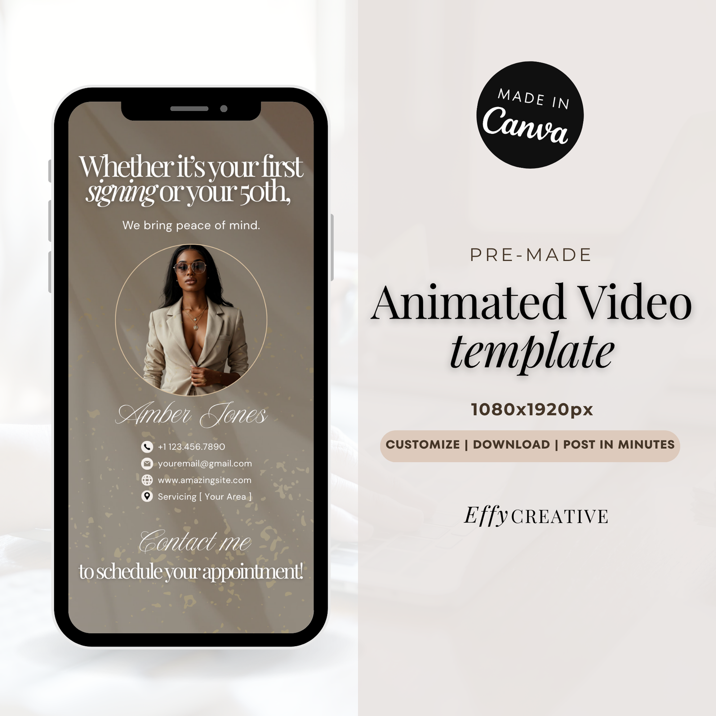 Notary Animated Video Template, Notary Digital Business Card - Mobile Notary