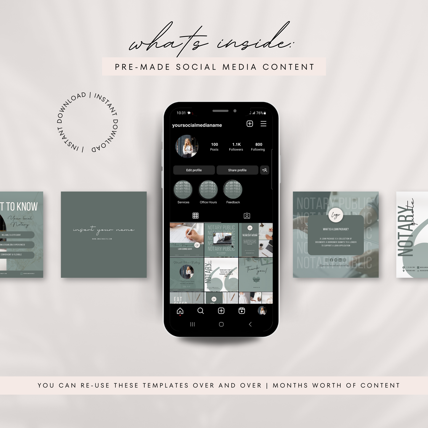Notary Social Media Kit - Green