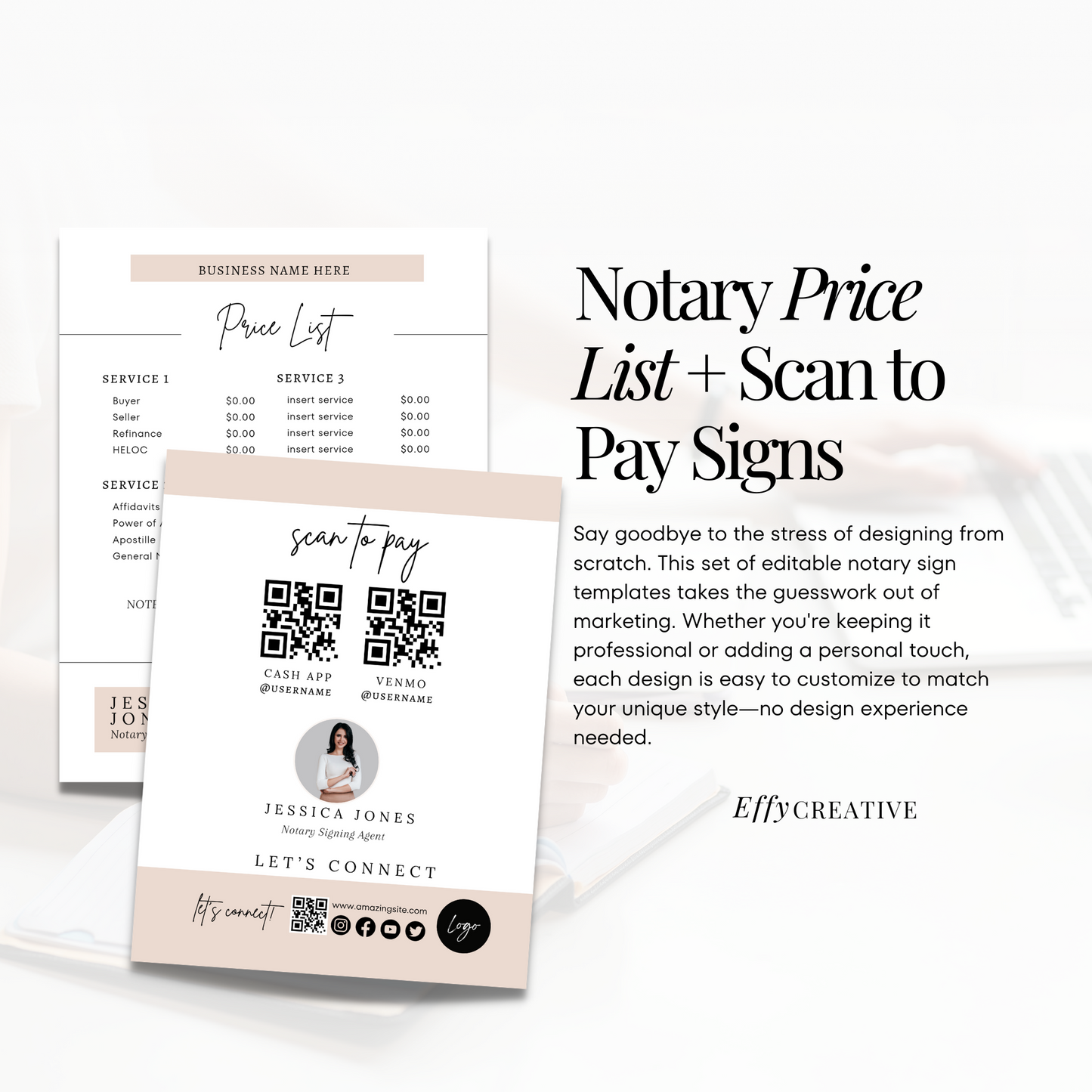 Notary Price List + Scan To Pay Flyer Set