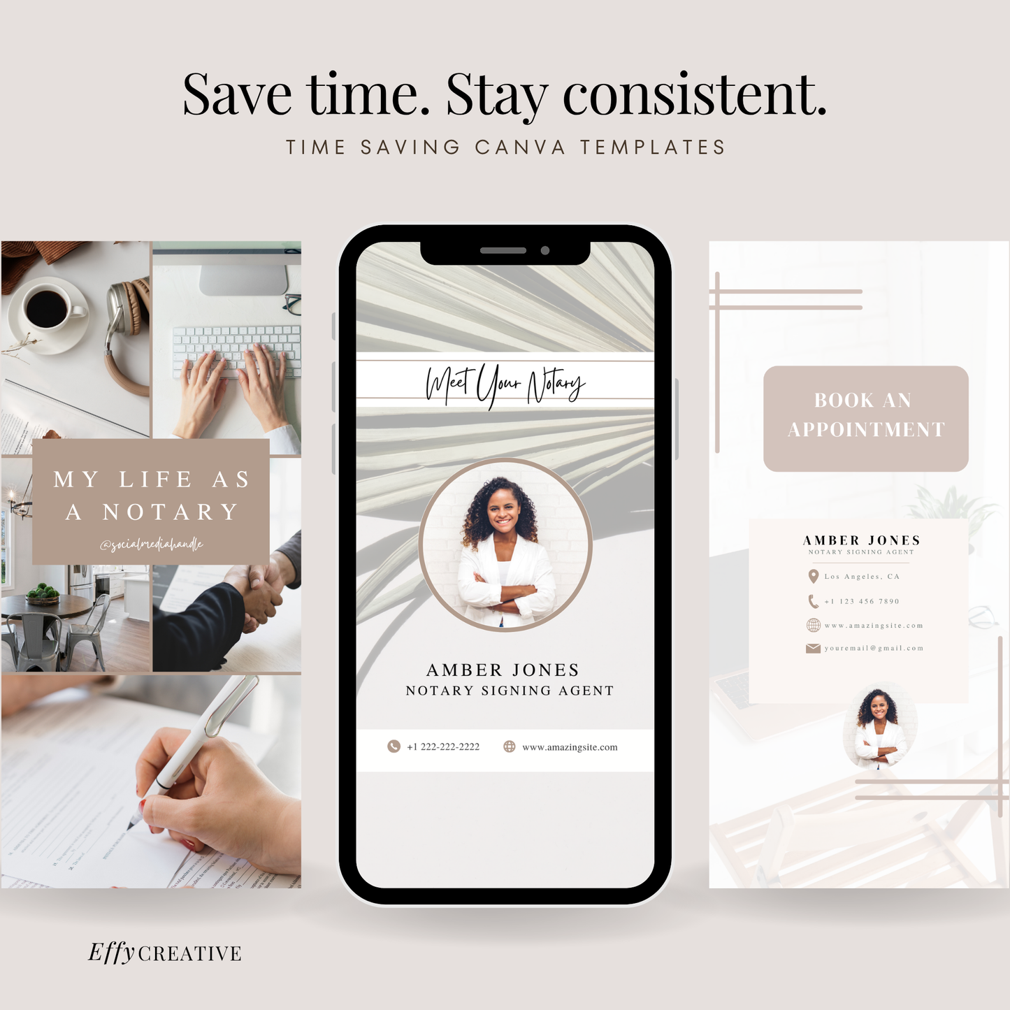 Notary Luxury Social Media Instagram Kit, New IG Size Posts, Stories & Highlight Icons - Beige Aesthetic
