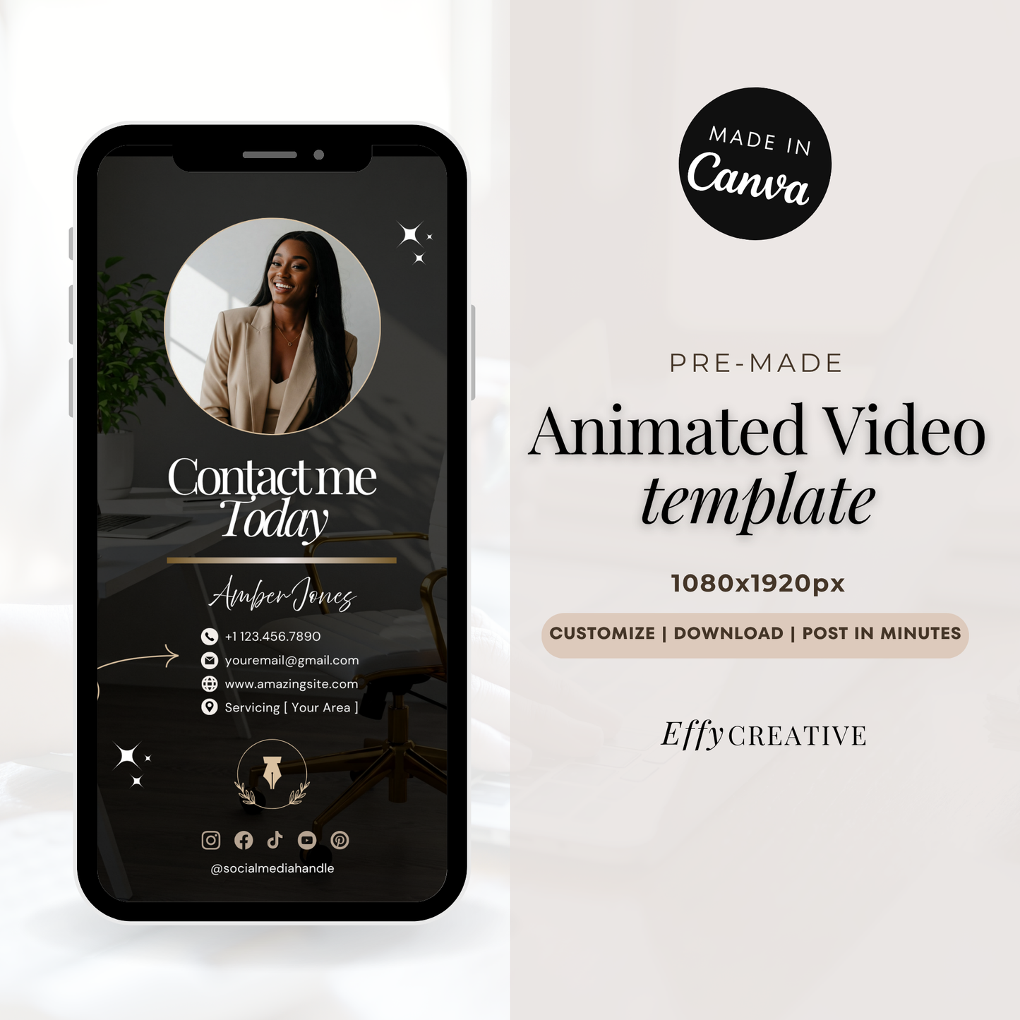 Notary Animated Video Template, Notary Digital Business Card