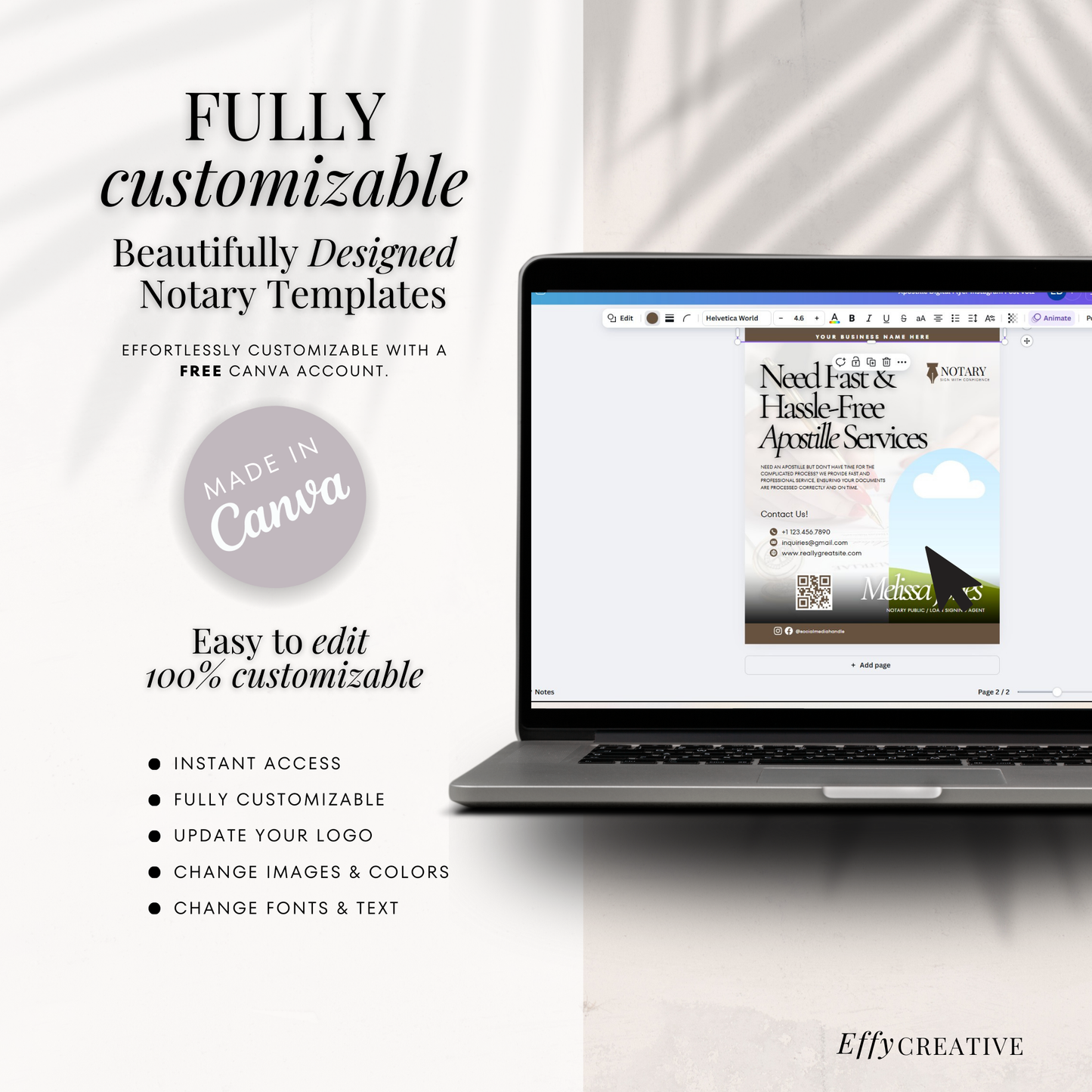 Apostille Notary Digital Flyer Template