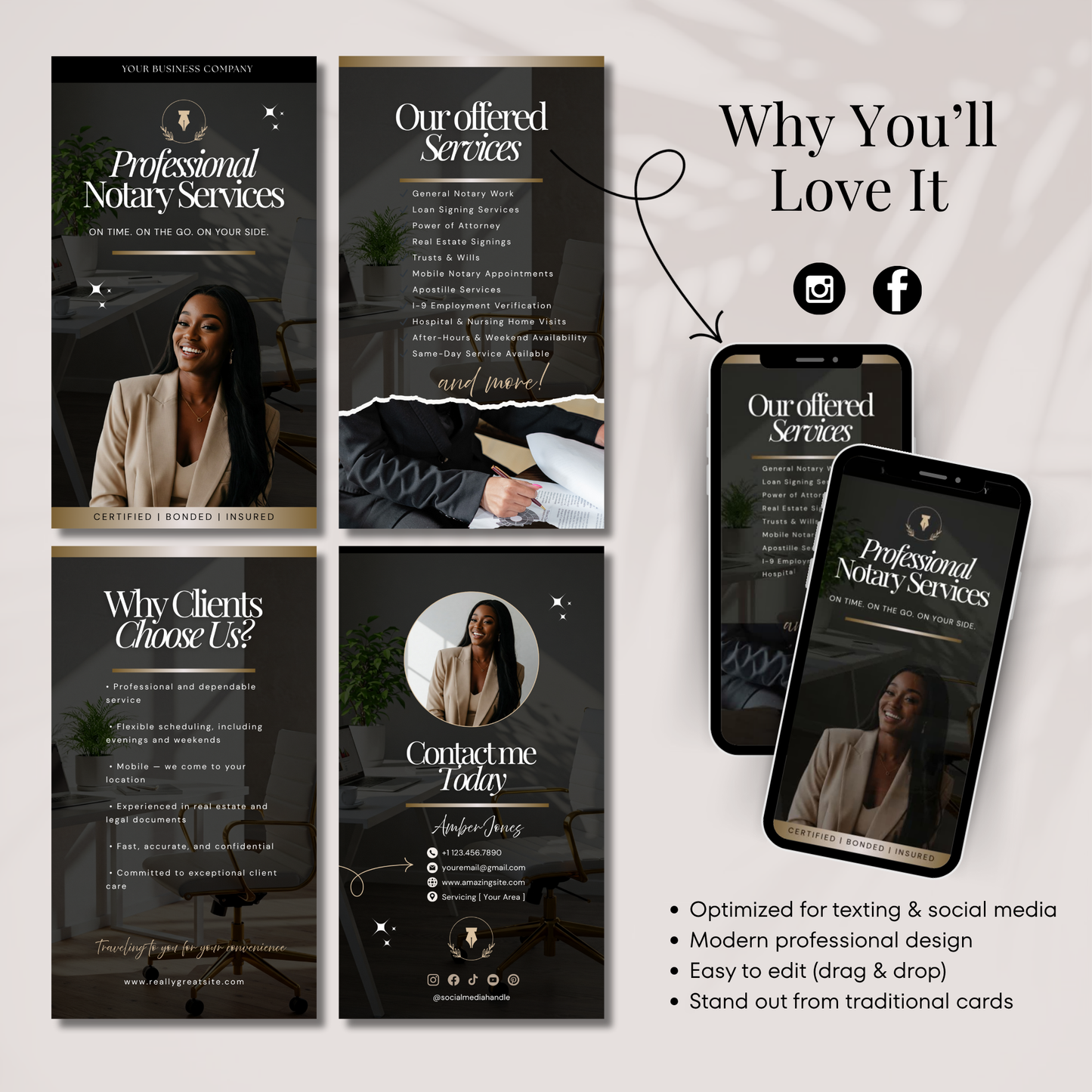 Notary Animated Video Template, Notary Digital Business Card