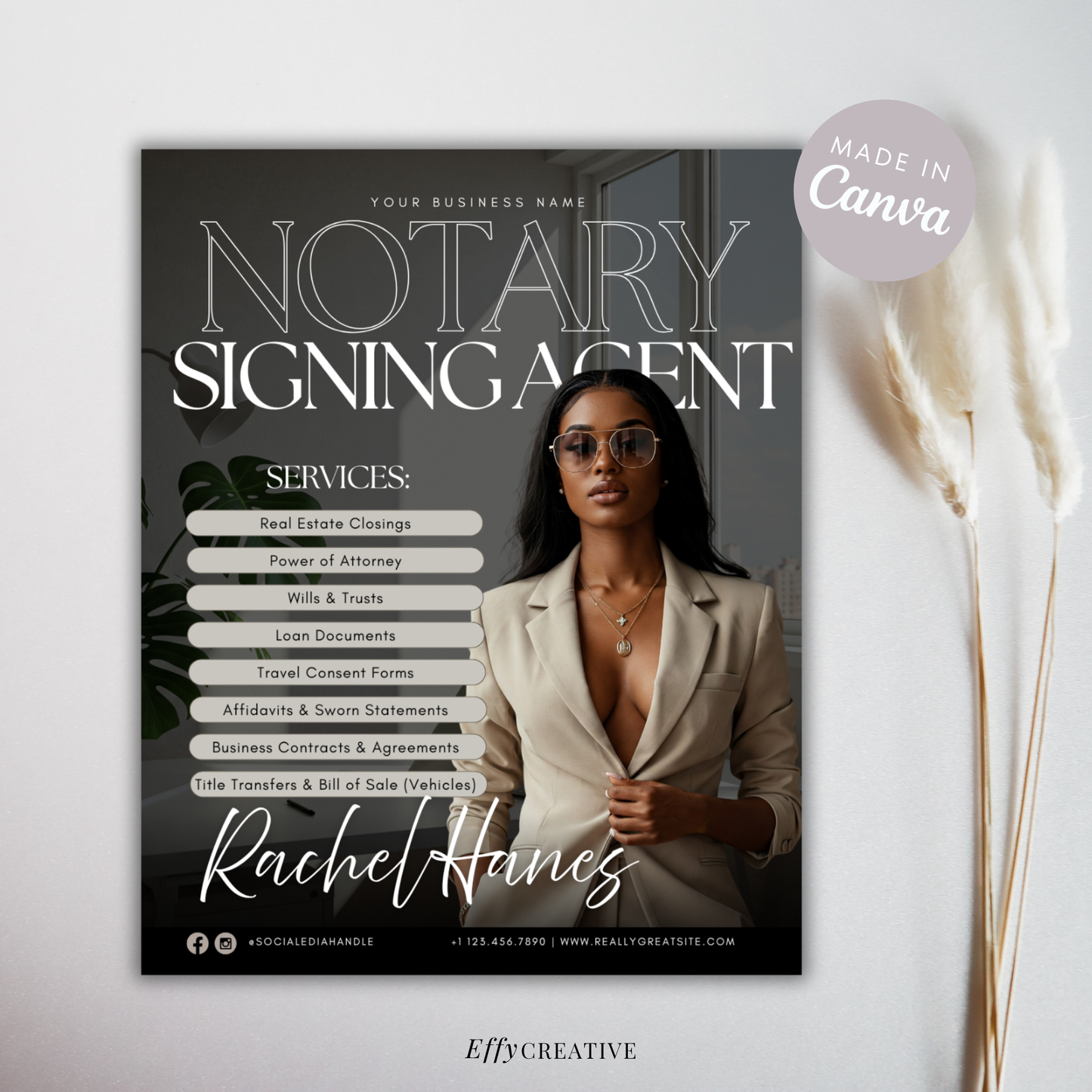 New Modern Notary Digital Marketing Flyer - Social Media Flyer Post - New IG Size