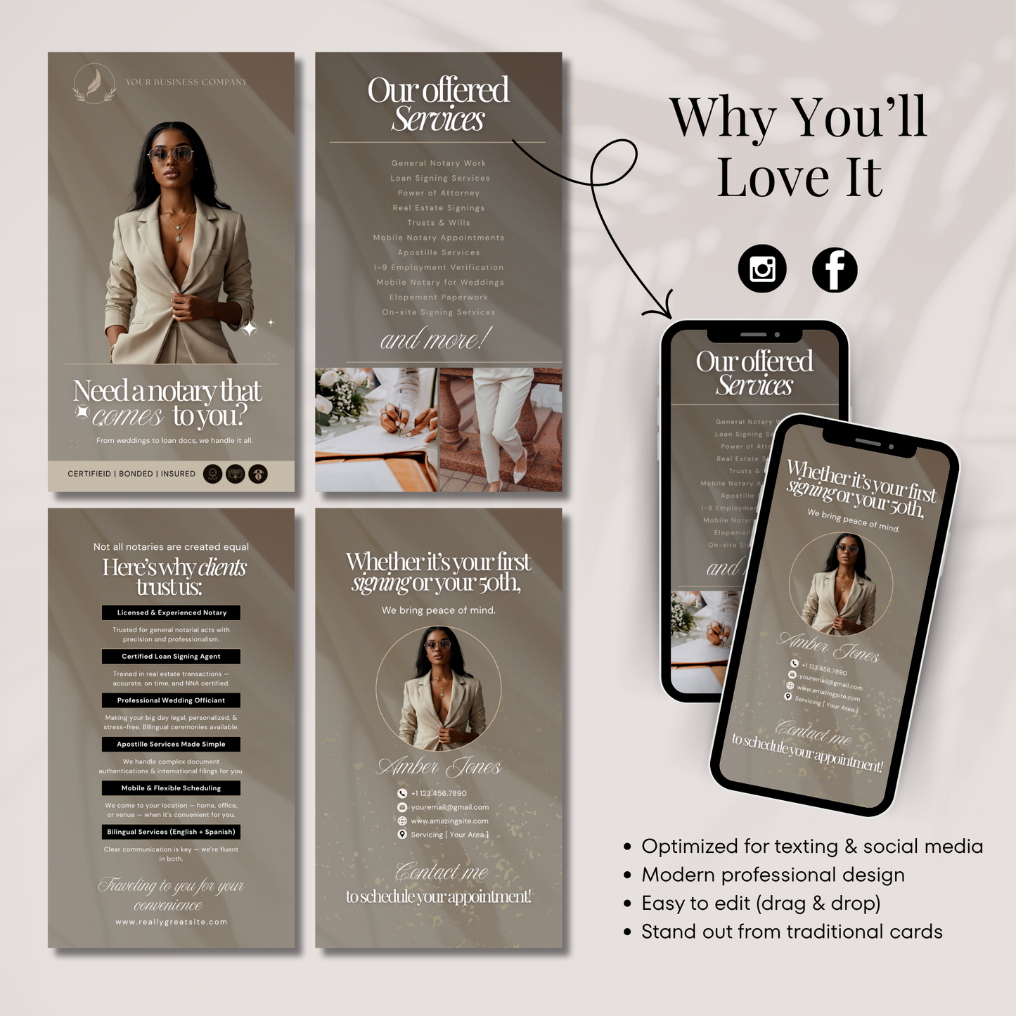 Notary Animated Video Template, Notary Digital Business Card - Mobile Notary
