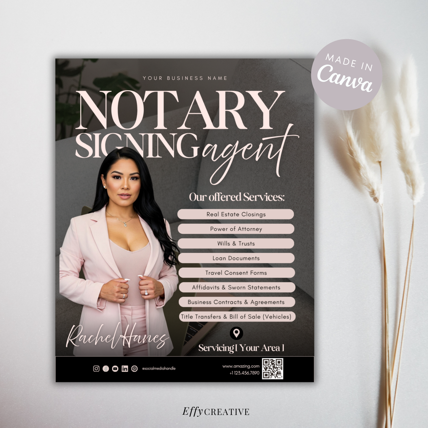 New Modern Notary Digital Marketing Flyer - Social Media Flyer Post - New IG Size