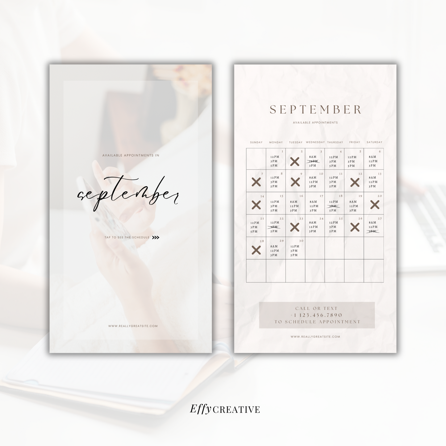 Notary Monthly Availability Calendar Instagram: Story Booking Calendar IG, Appointments Available Schedule