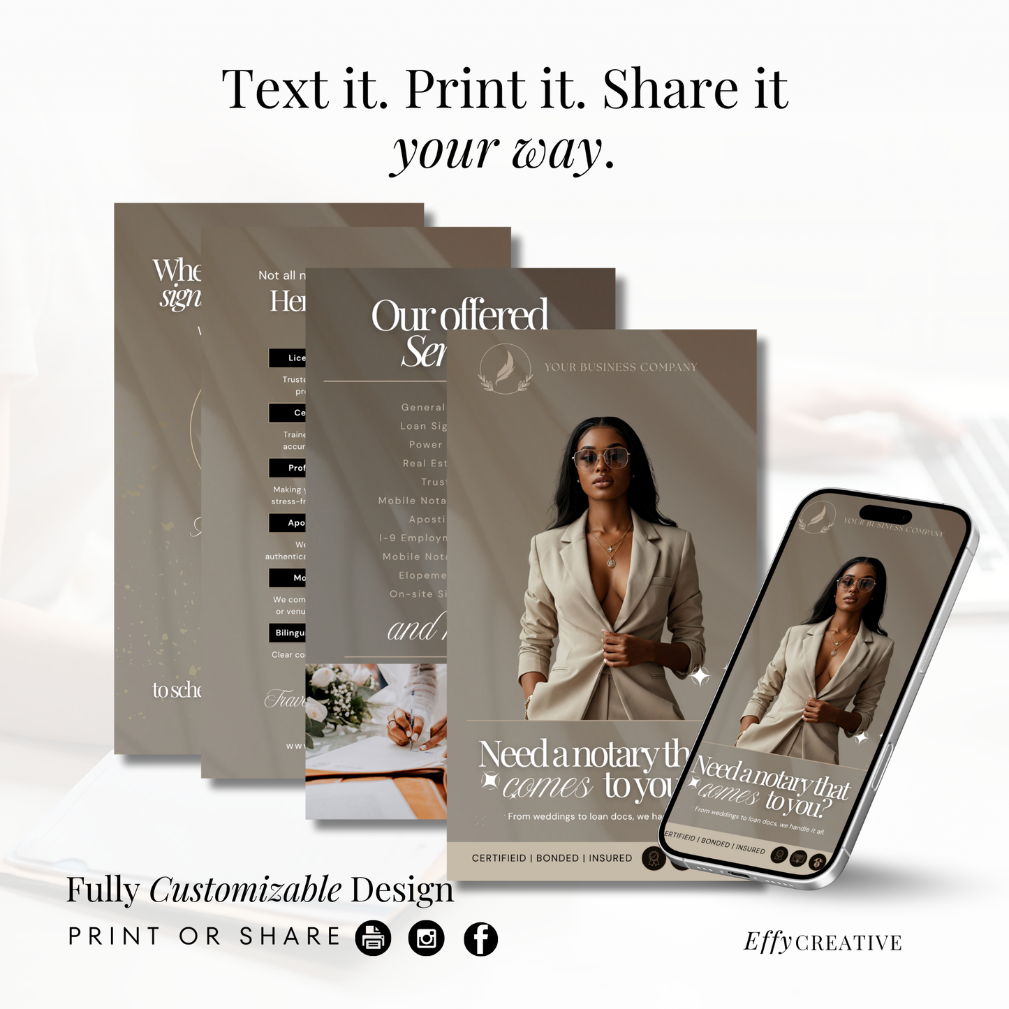 Notary Animated Video Template, Notary Digital Business Card - Mobile Notary