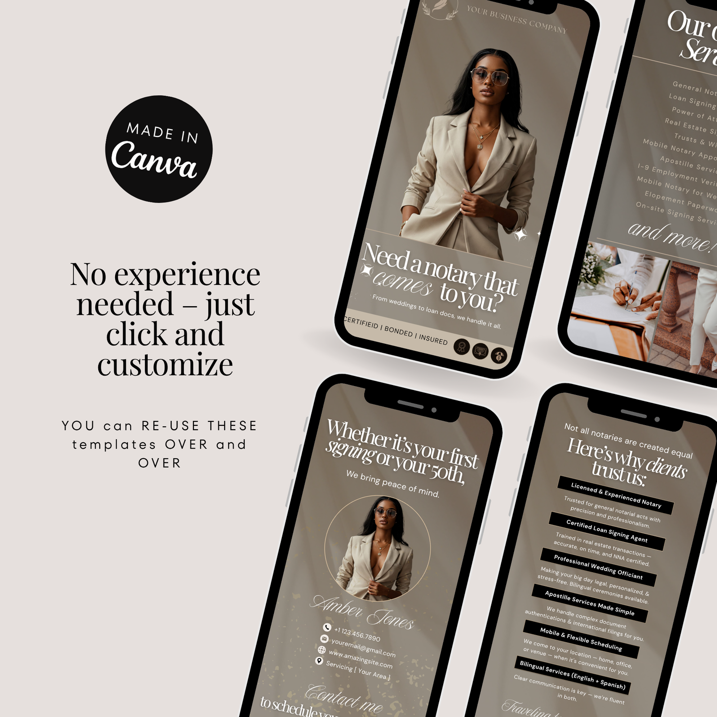 Notary Animated Video Template, Notary Digital Business Card - Mobile Notary