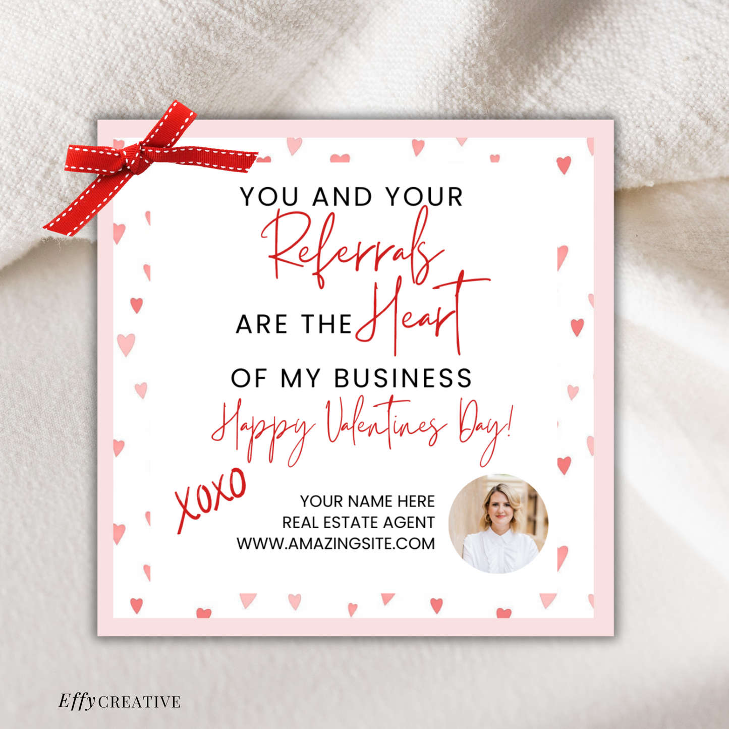 Valentine's Real Estate Pop By Tag February Marketing Gift Tag