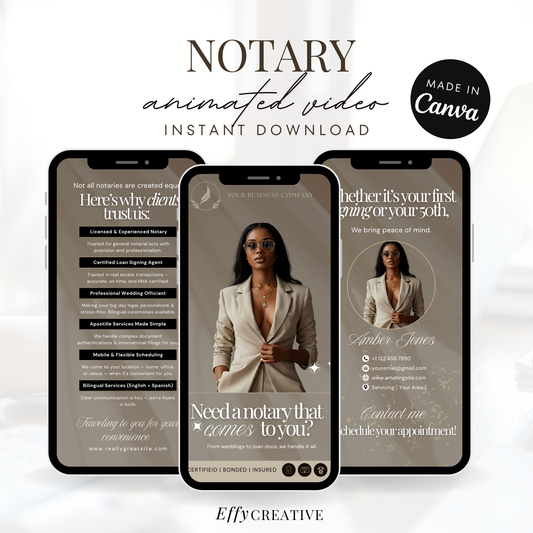 Notary Animated Video Template, Notary Digital Business Card - Mobile Notary