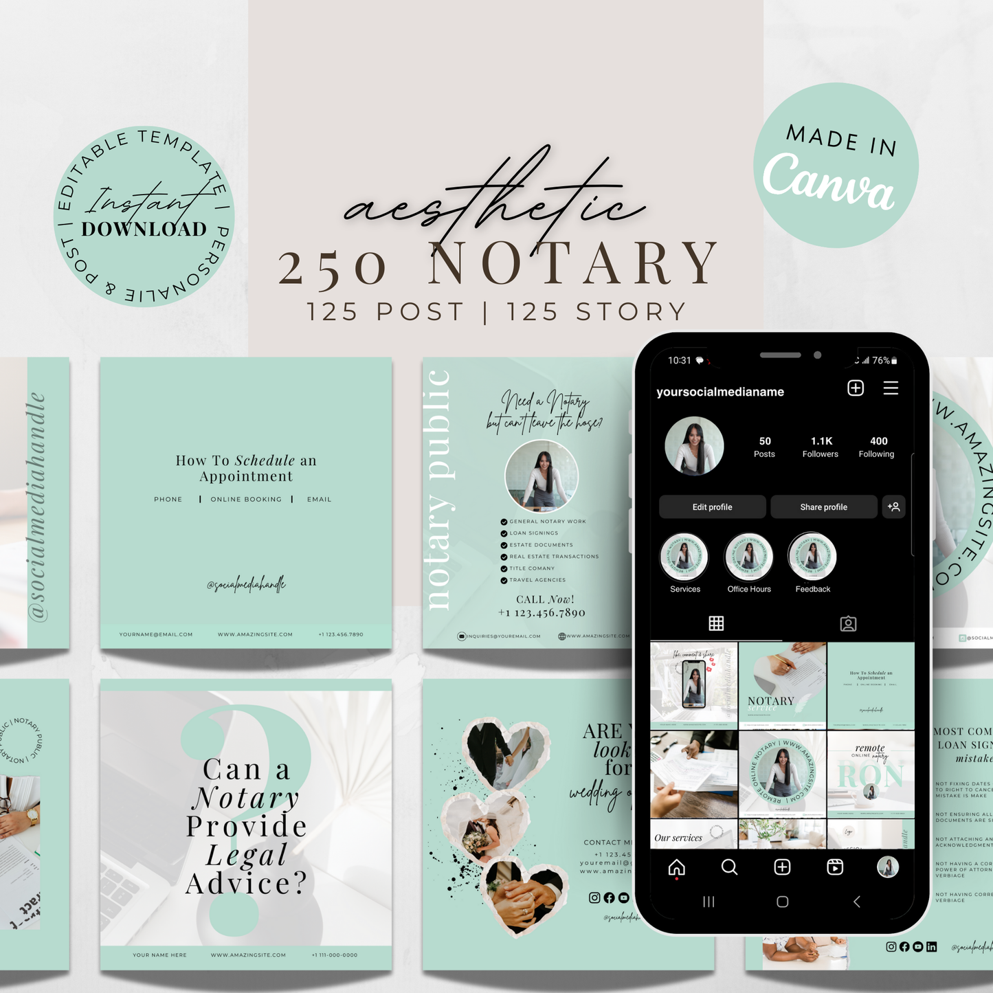 Notary Social Media Kit - Teal