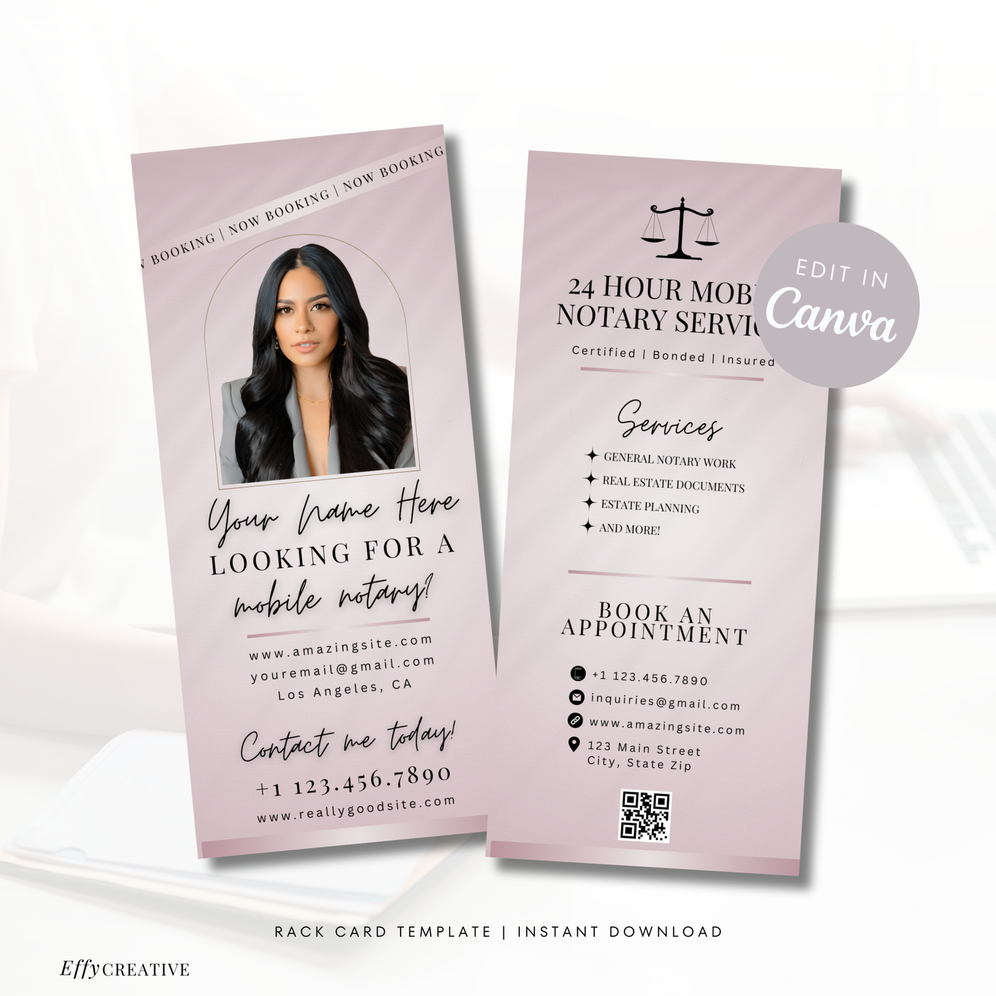 Notary Rack Card Editable Template