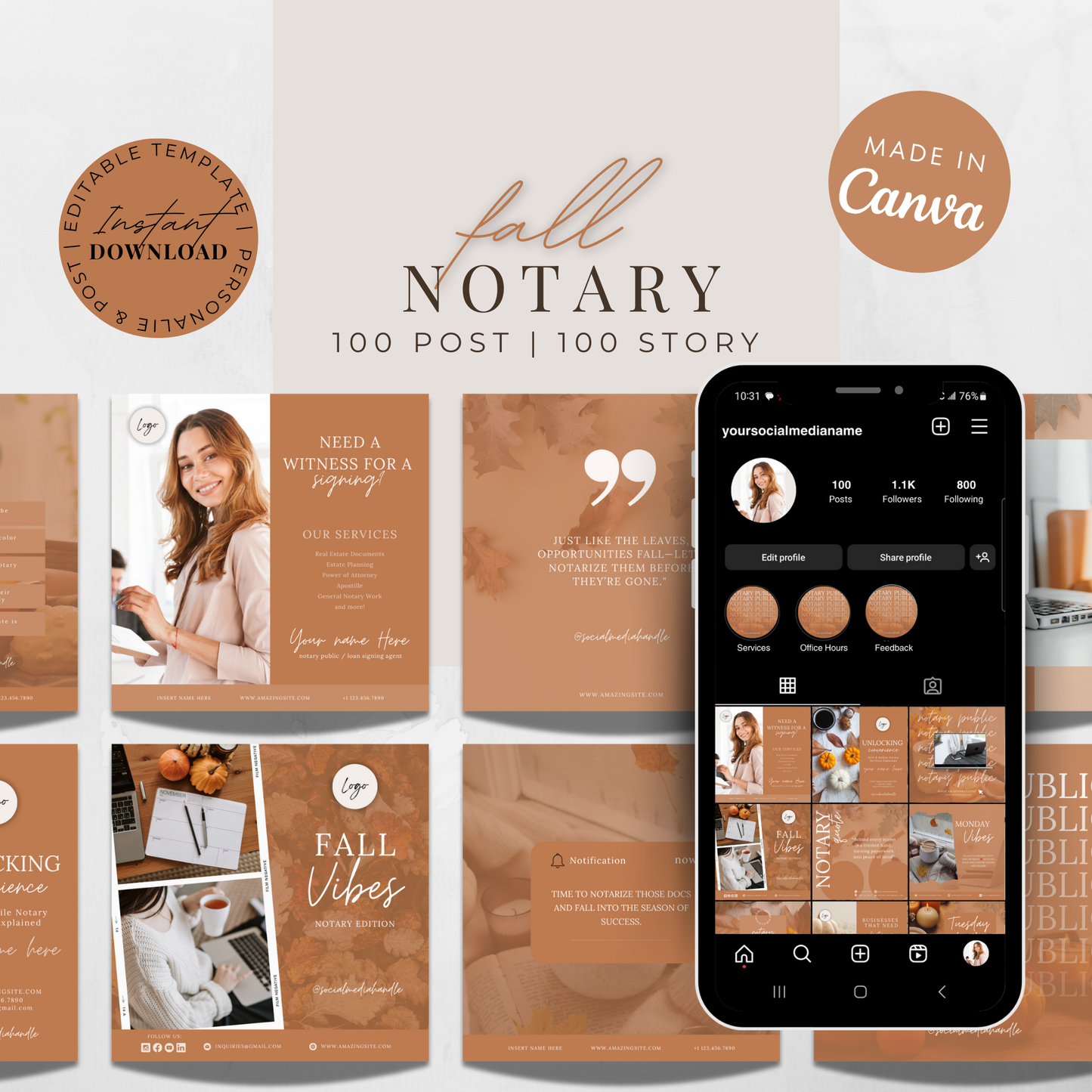 Notary Social Media Kit - Fall