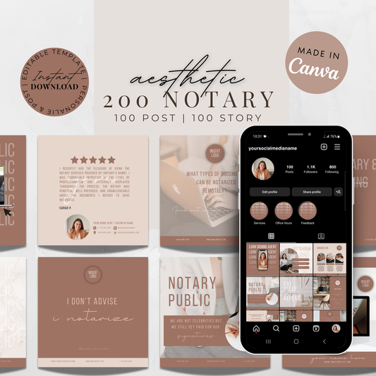 Notary Social Media Kit - Brown