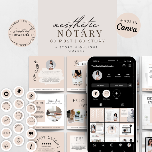 Notary Social Media Kit - Beige