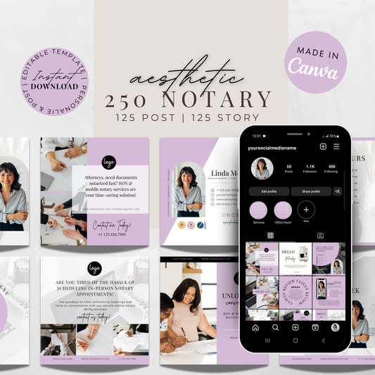 Notary Social Media Kit - Lilac