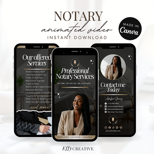 Notary Animated Video Template, Notary Digital Business Card