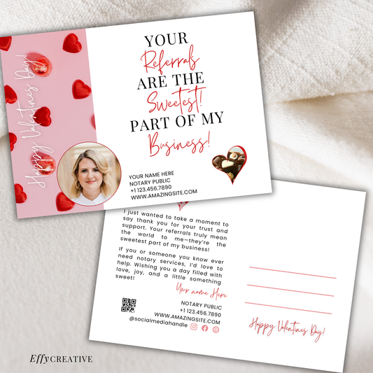 Notary Valentine's Day Referral Postcard